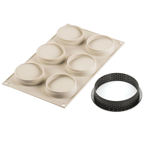 Professional Mini Tart Ring Mould 6 Cavs - Silikomart